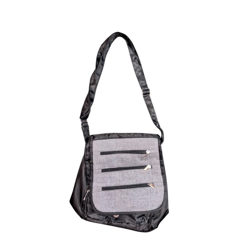 Gold Coast Always In Style Crossbody Organizer Bag Black/Gray Tweed Y2K purse
